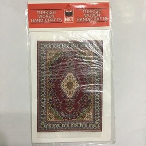 Turkish woven handicrafts mini carpet card